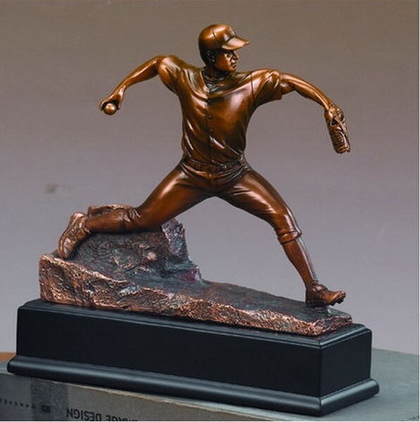 Baseball Pitcher Player Sculpture Large Figurine Sport Artwork Decor